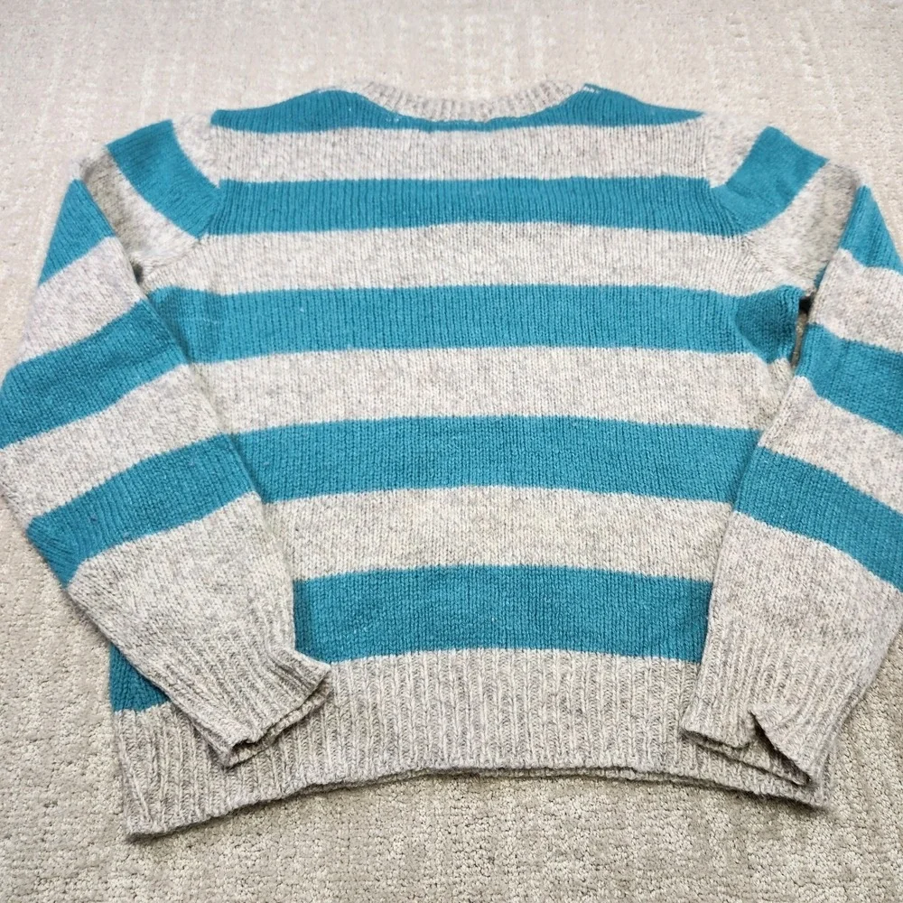 Vintage Cambridge Woolen Sweater Women Medium Wool Blend Chunky Knit Striped USA